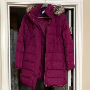 Lands' End Women's Jacket with Faux Fur Trim